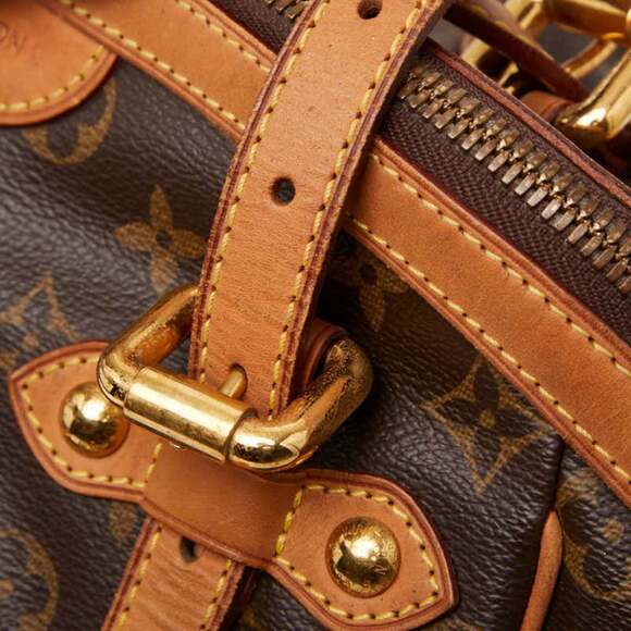 LOUIS VUITTON Authentic Brown Monogram Leather Bag - Picture 9 of 13